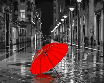 Pictura De Numere DIY Dropshipping 40x50 60x75cm Delicate umbrelă roșie Încă de viață Panza de Nunta de Decorare Arta de imagine Cadou