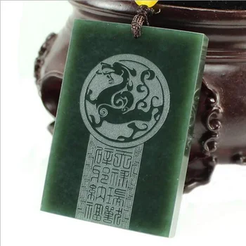Picătură De Transport Maritim XinJiang HeTian, Dragonul De Jad Pandantiv Colier De Jade Pace Și Securitate Norocos Amuleta Colier Cu Lanț Pentru Barbati Femei Cadou