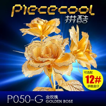 Piececool 3D Metal Puzzle Model Golden Rose Floare 3D DIY cu Laser Tăiat Asambla Puzzle Jucarii Decor de birou CADOURI Pentru Copii