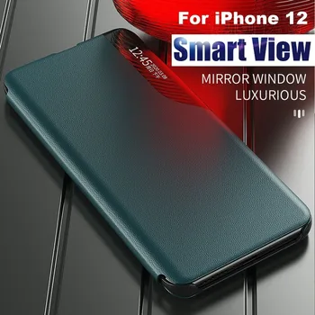 Piele Fereastra View Smart Flip Stand de Caz pentru iPhone 12 12 Pro 12 Mini-12 Pro MAX 11 Pro XS X XR XS Max 6 6S7 8 Plus Capacul Telefonului