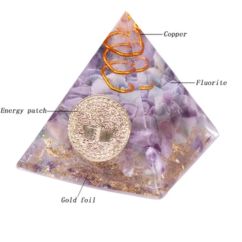 Piramida Joasa Naturale Fluorit Energie Pomul Vieții Converter Vă Ajută Cariera Rășină Decorative Ambarcațiuni Care Schimbă Magnetic