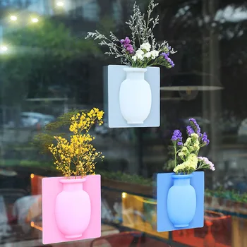 Plante artificiale Flori Magice Vaza pentru Decor Reutilizabile din Silicon Auto-Lipirea Oala pe Orice Suprafete Netede Frigider Ușă de Sticlă