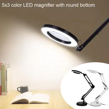 Pliabil Profesional 5X Lupa Lampa de Birou Lupa LED Lampa de Citit cu Trei Moduri de Reglaj Alimentare prin USB