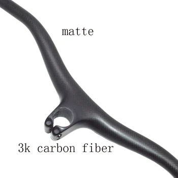 Plin Fibra de Carbon MTB Bicicleta Ghidon Integrat Stem Bar Plat Piese de Bicicletă 3K Fibra de Carbon Ghidon 700 la 820mm Mat