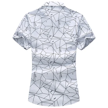 Plus dimensiune 5XL 6XL 7XL New Sosire Vara Geometrice Imprimare Tricouri Casual de îmbrăcăminte de Brand maneca Scurta Barbati tricou Camisa