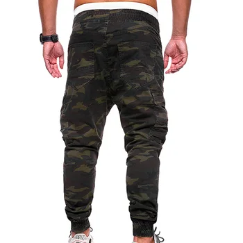 Plus Dimensiune Bărbați Militar Camuflaj Imprimare Pantaloni Cu Mai Multe Buzunare De Marfă Jogging Pantaloni