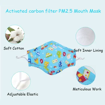 PM2.5 Copii Adult Masca De Fata Drăguț Gura Masca Filtru De Carbon Activ Copiii Lavabile Refolosibile Pânză Tesatura De Bumbac Măști Roz