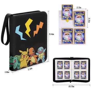 Pokemon Buzunar Dublu Liant Carduri Colectoare Album Anime Joc de Card de Stocare Portabile Caz de Sus Încărcate Lista Jucarie Cadou pentru Copil