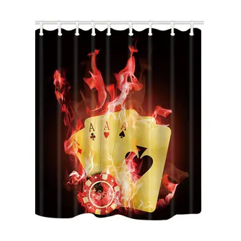 Poker Perdele de Duș de Design Creativ, Baie Ecrane de Home Decor Tesatura din Poliester rezistent la apă și Mucegai Dovada cu 12 Carlige