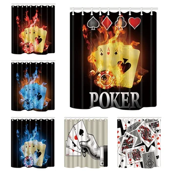 Poker Perdele de Duș de Design Creativ, Baie Ecrane de Home Decor Tesatura din Poliester rezistent la apă și Mucegai Dovada cu 12 Carlige