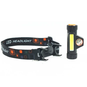 Portabil Mini Led lumina Cap lampă Lanternă, rezistent la apa Q5+Cob Faruri pentru Camping Noapte Jogging Lectură de Funcționare