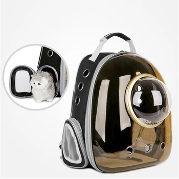 Portabil Pisica Sac de Transport Astronaut Fereastra Bule care Transportă Geanta de Voiaj Respirabil Evita lumina Pet Transparent Rucsac Capsulă