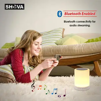 Portabile fără Fir Bluetooth Boxe Cu Lumina de Noapte LED-uri Lampă Noptieră Difuzor Suport de Card TF, AUX-IN