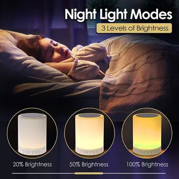 Portabile fără Fir Bluetooth Boxe Cu Lumina de Noapte LED-uri Lampă Noptieră Difuzor Suport de Card TF, AUX-IN