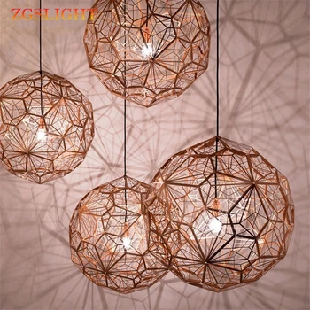 Postmodern Etch Pandantiv Lumini de Artă Diamond Ball galvanizate din Oțel Inoxidabil, Sufragerie, Dormitor Desktop Lămpi Suspendate de Prindere