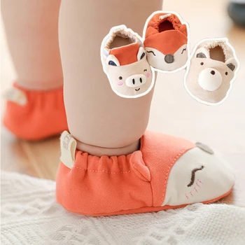Primul copil walker pantofi nou-născut non alunecare șosete pantofi cu talpa moale fete baieti vara din bumbac fox șosete copilul botine