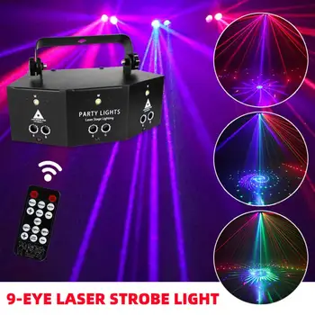 Profesionale Nouă Ochi cu Laser, Lumini Stroboscopice Etapă Proiector Roșu Albastru Verde Lampă de Nunta Petrecere DJ Lămpi Cu Controler