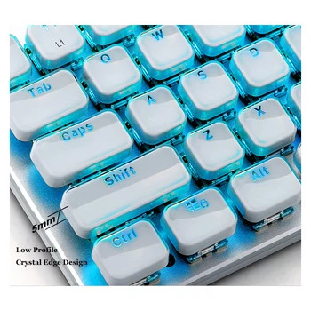 Profil scăzut de Cristal Tastatură Mecanică , Mărime Completă 104 Taste E-Element OA Led Albastru cu iluminare din spate Tastatura cu Fir
