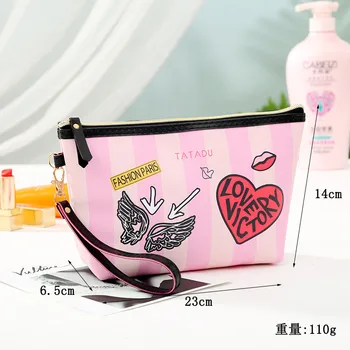 PU Inkjet Portabil Femei Cosmetice Sac Impermeabil valiza de Călătorie Multi-Funcție Truse de Toaletă Saci de Spălare Husă
