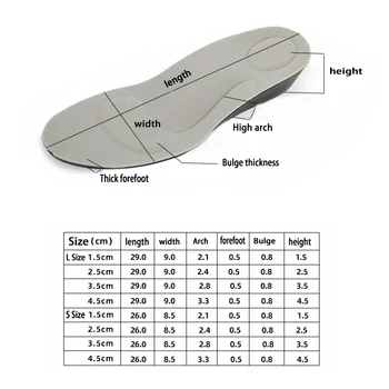 PU Înălțime Crește Branț Picior Plat Suport Arc Pantofi Ortopedici Insertii de Perna Confort din Spumă cu Memorie Absorbție de Șoc Tălpi