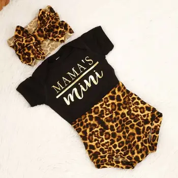 Pudcoco NE-Stoc 0-18M 3PCS Copil Nou-născut Fată Băiat Costume de Haine Stabilit Maneci Scurte Topuri Romper+Tutu Leopard pantaloni Scurți Pantaloni Set