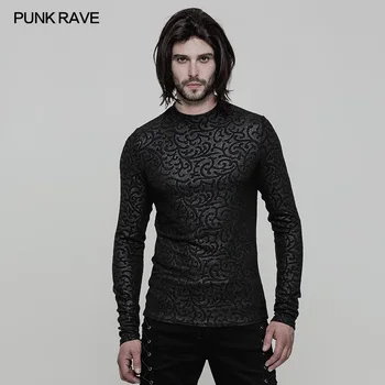 Punk Rave Bărbați Gotic Imprimare Rock Cool Personalitate tricou Visual kei Top Casual WT511