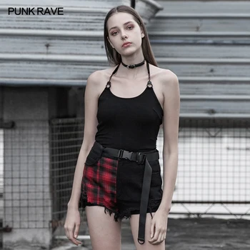 PUNK RAVE Femei Punk Simplu fără Mâneci Cătușe Vesta Moale Elasticitatea Sexy Femei Tancului Lega Coarda Club de Design Stil de Stradă