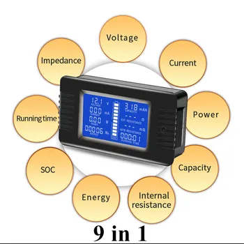 PZEM-015 0-200v 0-300Amp Mașină de Descărcare a Bateriei Indicator de Capacitate Tester Energie Impedanta Rezistența Voltmetrului 300A Șunt