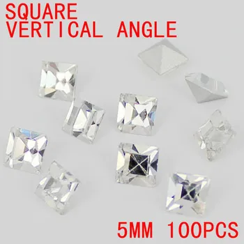 Pătrat Cu Unghi Vertical de Cristal de Culoare Umbra de Argint Pietre de Formă Pătrată Punctul Multe Dimensiuni Margele de Sticla DIY Bijuterii