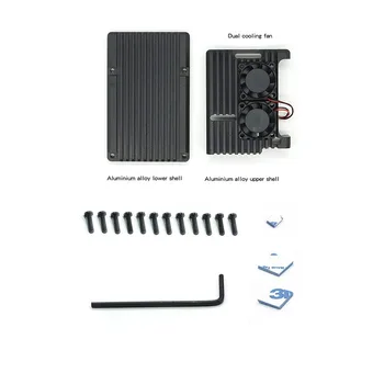 Raspberry Pi 4 Model B Dual Fanii CNC din Aliaj de Aluminiu Caz de Metal De 5 Culoare Coajă Armura cu Chiuvete de Căldură pentru Raspberry Pi 4B/3B+/3B
