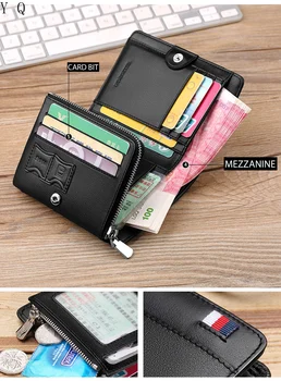 Real portofel din piele carte de mic sac de bărbați scurt slim mici de piele scurt cowskin design de Lux Buzunar Monedă Pungă mens