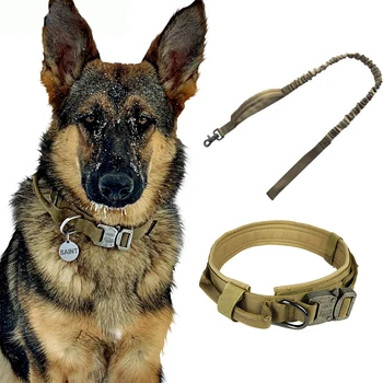 Reglabil Tactice Guler De Câine Lesa Militare De Mari Dimensiuni Mici Lesa Câine Coarda De Poliție Câine De Formare De Vânătoare Accesorii Curea Nailon