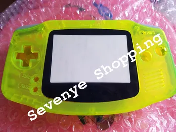 Retro Consola de Scoici pentru game Boy Advance GBA consola Caz Limpede, de culoare Galben Cu Obiectiv