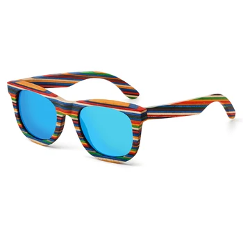Retro Manual Culoare cadru de lemn ochelari de soare Polarizati pentru femei barbati multicolor ochelari de soare pe Plajă Anti-UV ochelari pentru Conducere