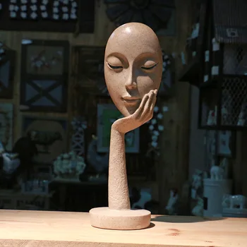 Rezumat figura sculptura Creative nordic decor acasă, Femeie de artă masca model statuia Rășină Meșteșugurilor de Artă Ornamente decor acasă