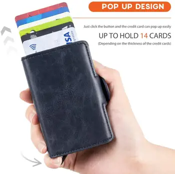 Rfid Blocking Titularul Cardului De Credit Bărbați Portofel Inteligent Aluminiu Metal Business Card Bancar Caz De Buzunar Carte De Credit Cardului