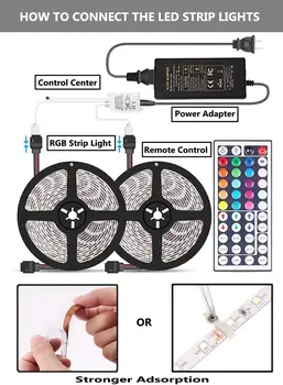RGB LED Strip Lumini IR Remote Controller 5050 SMD Panglică Flexibil Led Strip RGB 5M 10M 20M Banda Diodă Impermeabil String