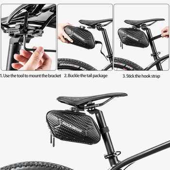 ROCKBROS 1,5 L de Coajă Tare Bicicleta Sac Impermeabil Reflectorizant MTB Bicicleta Geanta Ciclism Portabil Bloca Lumina Șa Șa din Spate Panniers