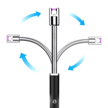 Rotație de 360 USB reîncărcabilă Brichete Timp Bucatarie Electronic Brichete Windproof Electric Noutate Bricheta