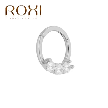 ROXI Argint 925 Minunat Zircon Spumante Rotund Cartilajului Cercei pentru Femei Bijuterii Fine Cadou Cerc Hoop Cercei