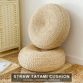 Runda Pouf Tatami Pernă De Meditație Stil Japonez Pernei Scaunului Paie Saltea Scaun Mat Decor Fereastră Pad Pentru Yoga Si Meditatie