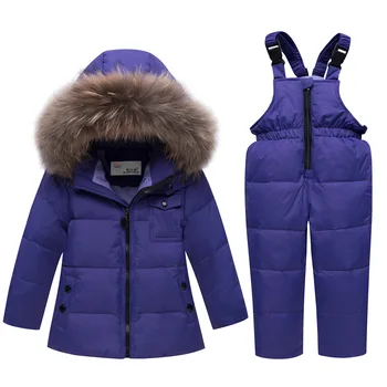 Rus Costume de Iarnă pentru Băieți și Fete 2019 Costum de Schi pentru Copii Îmbrăcăminte Copil Rață Jos Jacheta Haina + Salopete Calde Copii Snowsuit