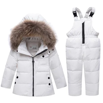 Rus Costume de Iarnă pentru Băieți și Fete 2019 Costum de Schi pentru Copii Îmbrăcăminte Copil Rață Jos Jacheta Haina + Salopete Calde Copii Snowsuit