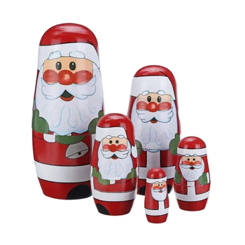 Rus Păpuși Matrioșka Manual Christams Santa Păpuși Cuiburi Set De Păpuși Matrioșka Jucării Decor Acasă Copii Cadou De Crăciun