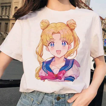 Sailor Moon 90 amuzant Tricou Harajuku haine Tricou Estetic cat Anime Femei Feminin Drăguț T-shirt Kawaii Teuri de Moda Ullzang