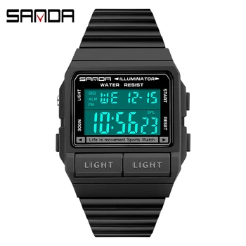 SANDA Lux Ceasuri Barbati Ceas Digital cu LED Bărbați apă până la 3atm Casual Impermeabil Ceas de mână din Oțel Inoxidabil Ceas Relogio Masculino