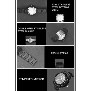 SANDA Noi S-Șoc Bărbați Ceasuri Sport Big Dial Ceasuri Sport Pentru Barbati Brand de Lux Digital cu LED-uri Impermeabil Militar Încheietura Ceasuri