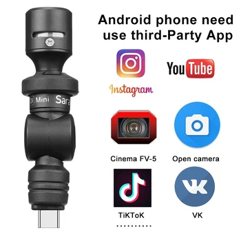 Saramonic Di UC Mini Microfon Inteligent microfon cu Fulger Tip C Interfață pentru iPhone, Smartphone Android Înregistrare Vocală Vlog Mic