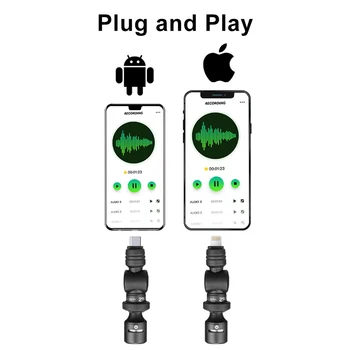 Saramonic Di UC Mini Microfon Inteligent microfon cu Fulger Tip C Interfață pentru iPhone, Smartphone Android Înregistrare Vocală Vlog Mic