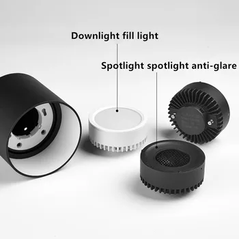 Schimba sursa de lumina montate pe suprafață corp de iluminat camera de zi led7W12W plafon lumina reflectoarelor unghi reglabil anti-orbire reglaj